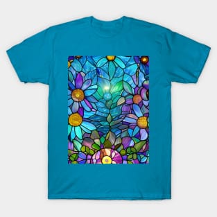 Stained Glass Flowers T-Shirt